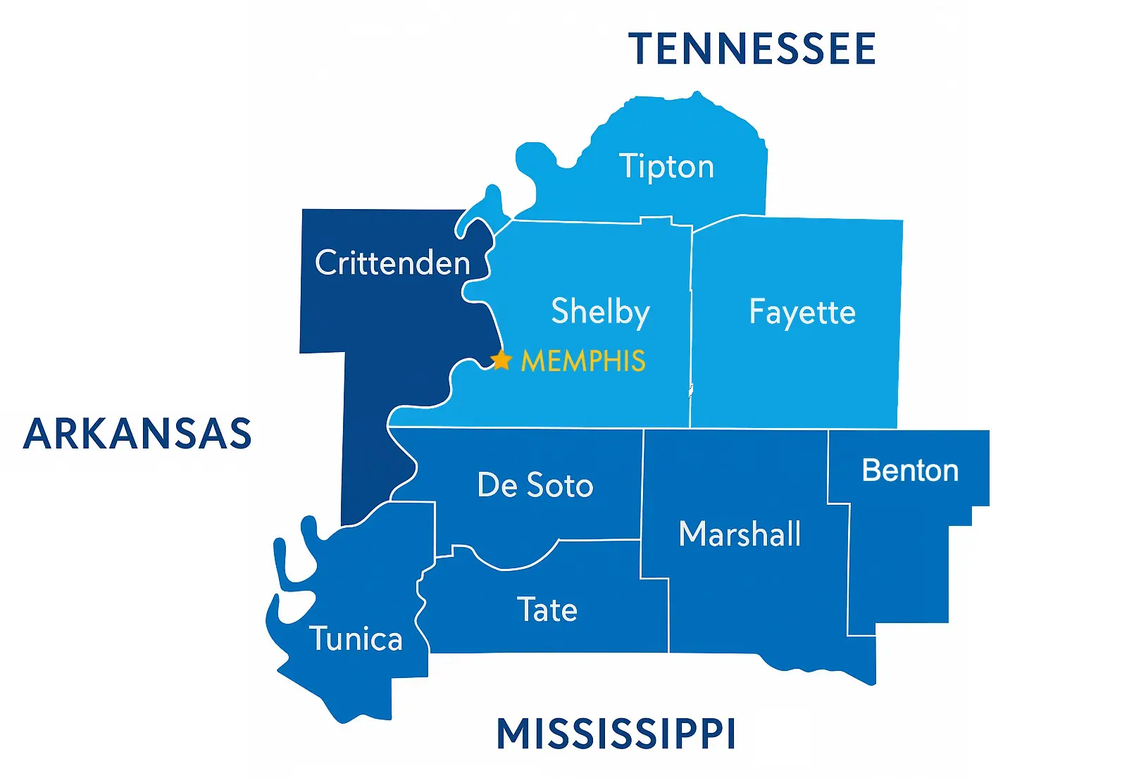 Memphis Msa County Map