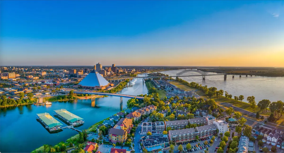 Memphis Tennessee Aerial View For Real Estate Market And Businesses