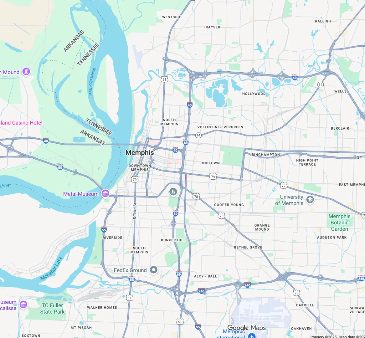 Memphis Business Map Thumbnail